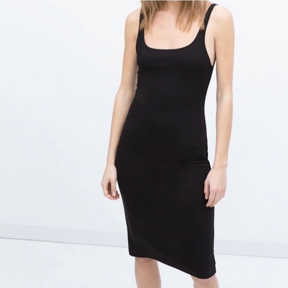 zara black bodycon dress